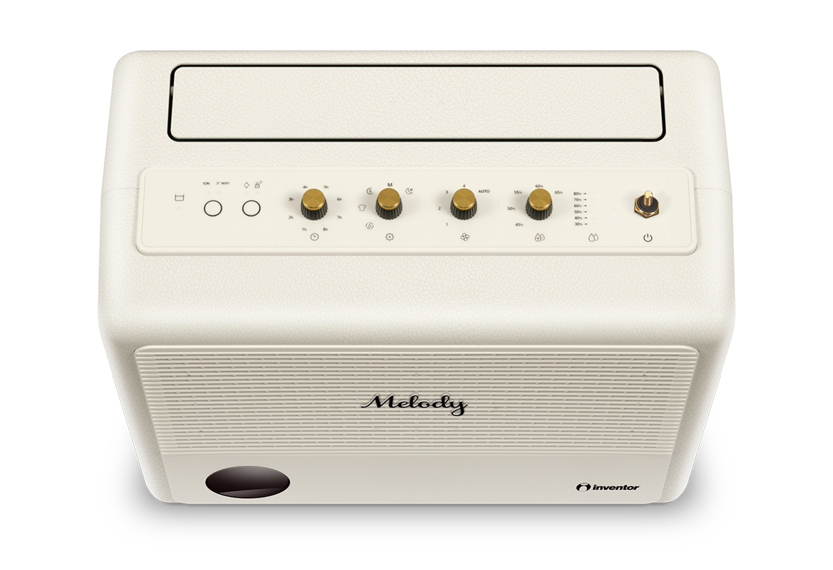 Απεικονίζεται το πάνω μέρος του αφυγραντήρα με τις ρυθμίσεις.